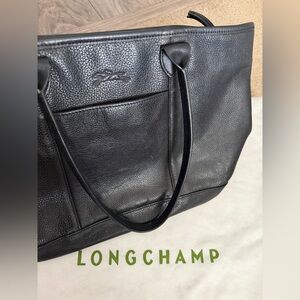 Longchamp Dark Gray Leather Briefcase